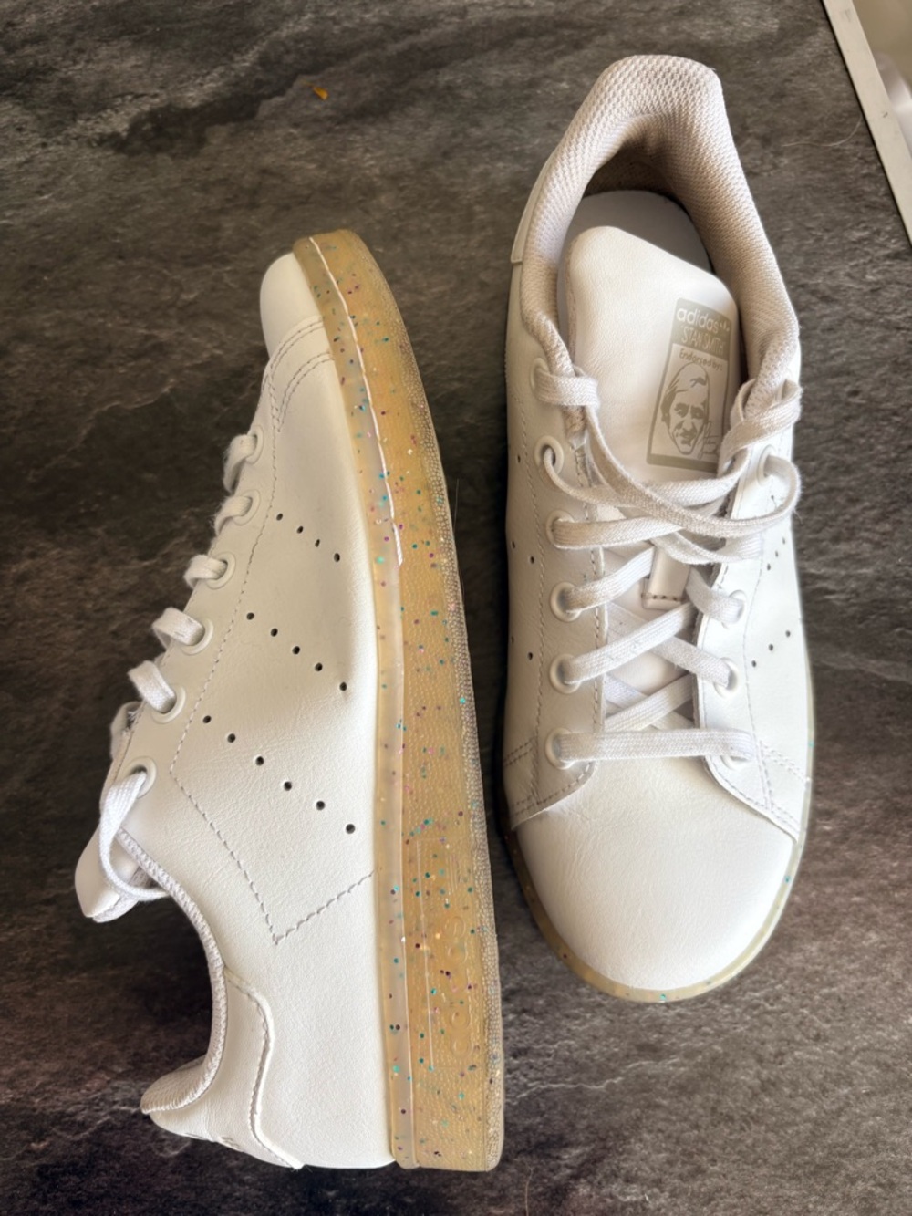 Stan Smith white Sneakers with Speckled Gum Sole